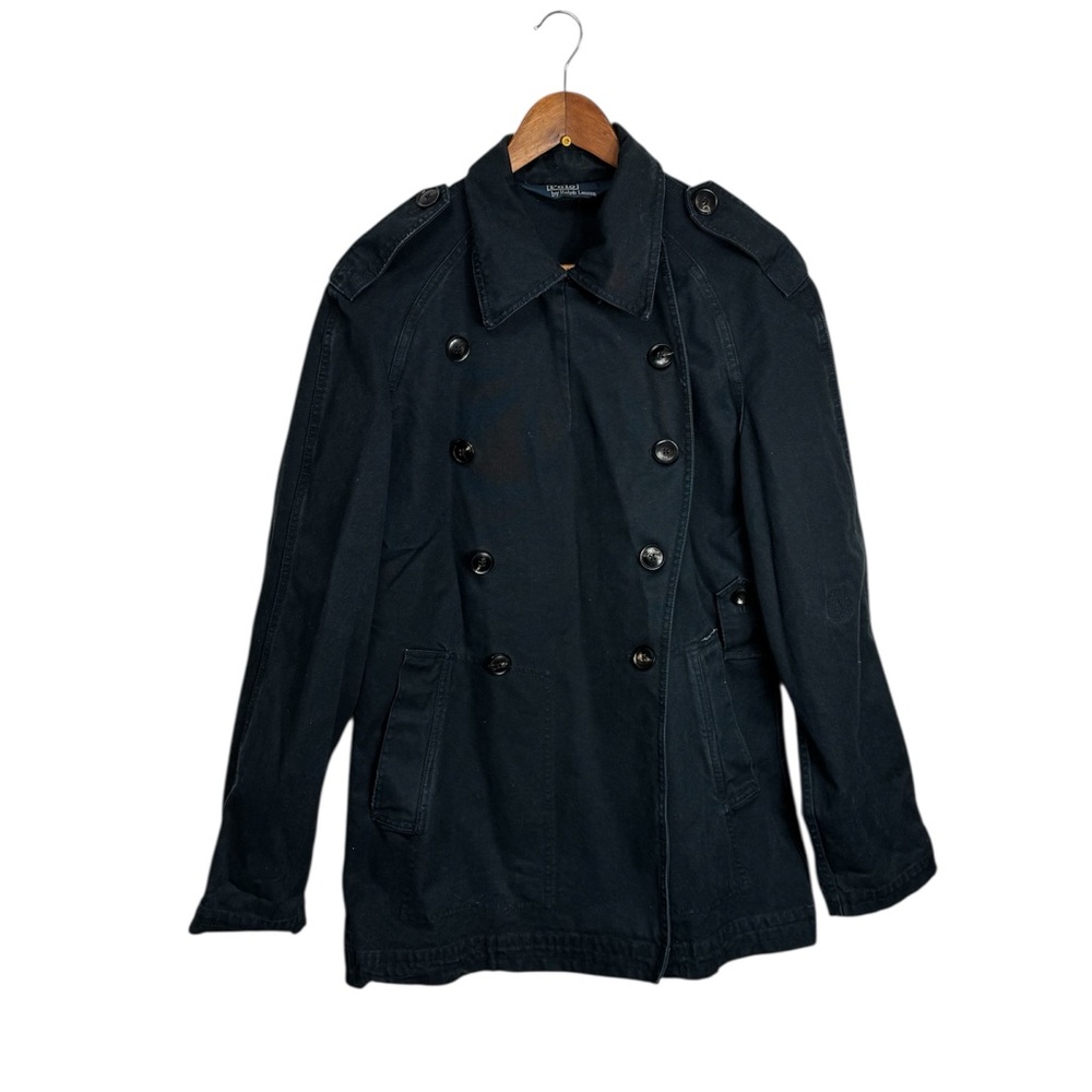 Polo by Ralph Lauren Navy Blue VTG 90s Motorcycle Jacket Military Logo - Picture 2 of 16